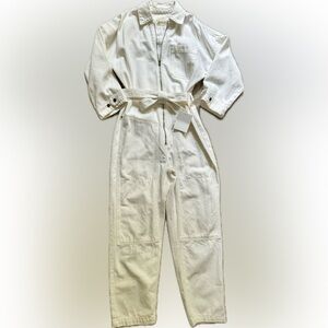 Ética white carpenter jumpsuit
